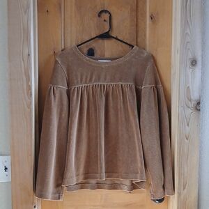 Madewell Tan Corduroy Swing Top